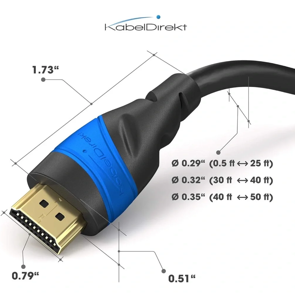 CableDirect 8K / 4K / HDMI Cable 2.1 – 6ft & Other – Designed in Germany